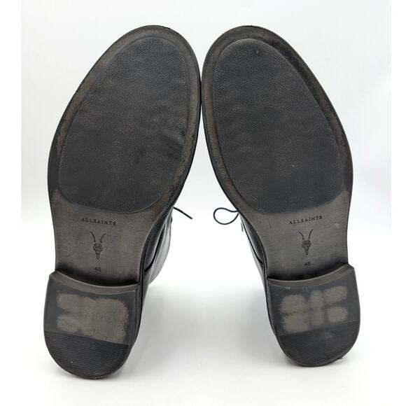AllSaints Harland Cap Toe Ankle Boots Lace-Up Men's Black Size US13 EU46 - Picture 8 of 11